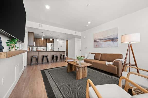Modern Downtown 2BR 2BA with City Views, Fire Pit, Walk to Delta Center - Image 1