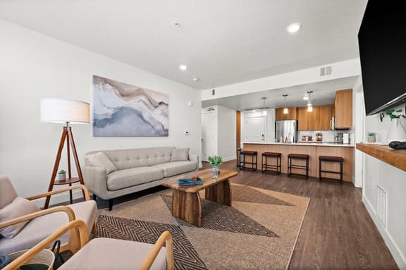 Modern Downtown 2BR 2BA Near Delta Center with Fire Pit, BBQ, and City Views - Image 1